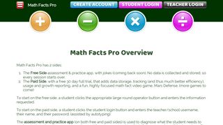 Online Fluency Assessment, Practice, & Game ... - Math Facts Pro