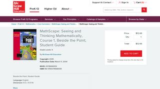 MathScape: Seeing and Thinking Mathematically, Course 1, Beside ...