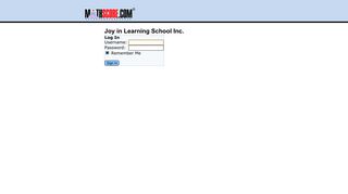 MathScore Login: Joy in Learning School Inc.