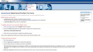 Getting Started: Registering and Enrolling in Your Course - MathXL
