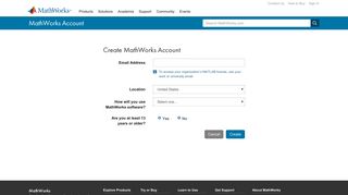 Create MathWorks Account