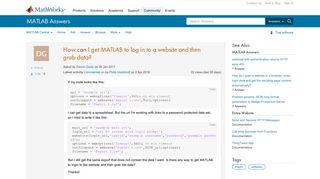 How can I get MATLAB to log in to a website and then grab data ...