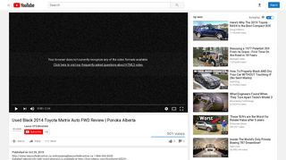 Used Black 2014 Toyota Matrix Auto FWD Review | Ponoka Alberta ...