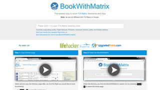 BookWithMatrix - Book flight itineraries from ITA Matrix