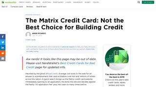 The Matrix Credit Card: Not the Best Choice for Building Credit ...