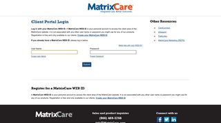 MatrixCare Client Portal Login