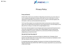 Privacy Policy | Neutral Vendor Managed Service ... - Matrix SCM