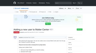 Adding a new user to Matter Center · Issue #81 · Microsoft ... - GitHub