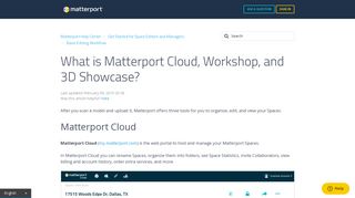 What is Matterport Cloud, Workshop, and 3D Showcase? – Matterport ...