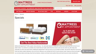 Mattress By Appointment™ Specials - Sales - Deals - Offers - Closeout ...