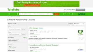 Mature Accountants Ltd Jobs, Vacancies & Careers - totaljobs