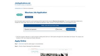 Maurices Job Application - Apply Online