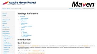 Maven – Settings Reference