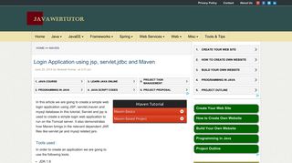 Login application using jsp, servlet,jdbc and Maven | Java Web Tutor