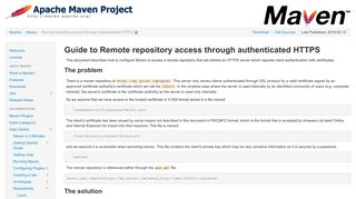 Maven – Remote repository access through authenticated HTTPS
