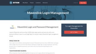 Mavenlink Login Management - Team Password Manager - Bitium