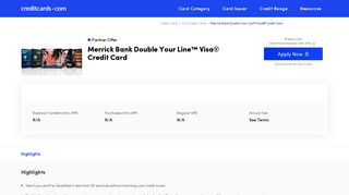 Merrick Bank Double Your Line™ Visa® Credit Card - Apply Online ...