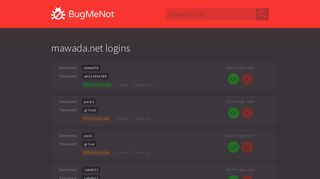 mawada.net passwords - BugMeNot