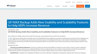GFI MAX Backup Adds New Usability and Scalability Features to Help ...