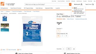 Pool Time 8 oz. MAXBlue 3 in. Tablet-22826PTM - The Home Depot