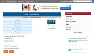 Max Credit Union - Montgomery, AL - Credit Unions Online