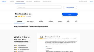 Max Finkelstein Inc Careers and Employment | Indeed.com