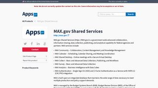 MAX.gov Shared Services | Apps.Gov