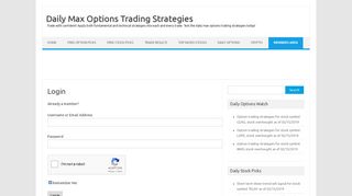 Login - Daily Max Options Trading Strategies