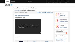 Using TV apps for wireless devices - SaskTel