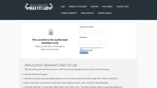 Login Page - Maxfitlab - Join The Max Fit Lab