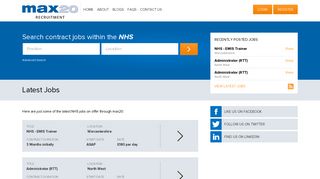 Latest Jobs | Register With Max20, The NHS IT Recruitment Site