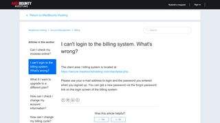 I can't login to the billing system. What's wrong? – MaxBounty Hosting