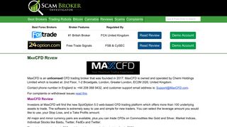Scam Broker Investigator • MaxCFD Broker Review