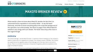 MaxCFD Broker Review | Best10CFDBrokers