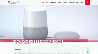 maxdome meets Google Home | ProSiebenSat.1 Tech