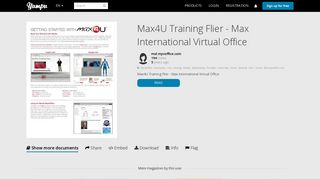 Max4U Training Flier - Max International Virtual Office - Yumpu