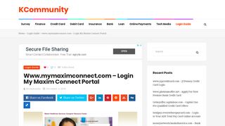 www.mymaximconnect.com - Login My Maxim Connect Portal -