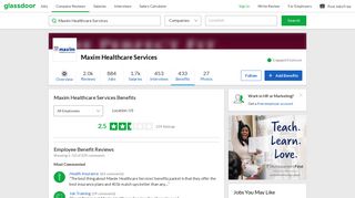 Maxim Healthcare Services Employee Benefits and Perks | Glassdoor