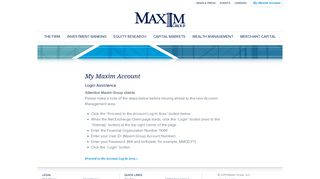 My Maxim Account - Maxim Group