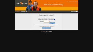 Maxima on-line training: Login to the site