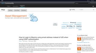 How to Login to Maximo using email address instead of UID ... - IBM
