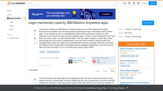 Login mechanism used by IBM Maximo Anywhere apps - Stack Overflow
