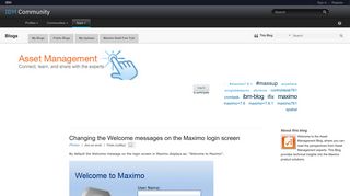 Changing the Welcome messages on the Maximo login screen (Asset ...