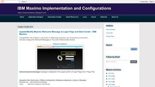 Update/Modify Maximo Welcome Message at Login Page and Start ...