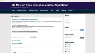 Maximo URL and Parameters - IBM Maximo | IBM Maximo ...