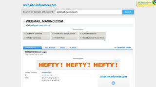 webmail.maxinc.com at WI. MAXIMUS MAXnet Login - Website Informer