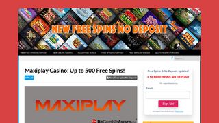 Maxiplay Casino: Up to 500 Free Spins! - New Free Spins No Deposit