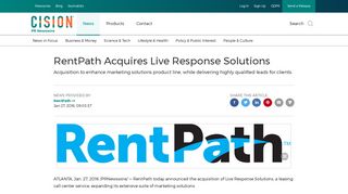 RentPath Acquires Live Response Solutions - PR Newswire