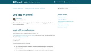 Log into Maxwell - Employee Help Center - Maxwell Health