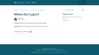 Where Do I Log In? – Support